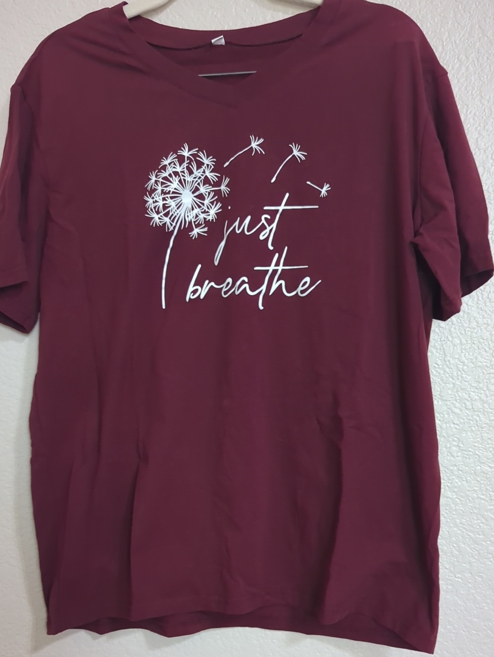 Just Breathe Men's Short-Sleeve Tee - Burgundy